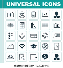 Set Of 25 Universal Editable Icons. Can Be Used For Web, Mobile And App Design. Includes Icons Such As Analysis, Personal Skills, Fail Graph And More.