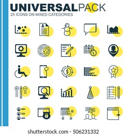 Set Of 25 Universal Editable Icons. Can Be Used For Web, Mobile And App Design. Includes Icons Such As Innovation, Comparison, Wallet And More.