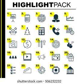 Set Of 25 Universal Editable Icons. Can Be Used For Web, Mobile And App Design. Includes Icons Such As Business Woman, Job Applicants, SEO Brainstorm And More.