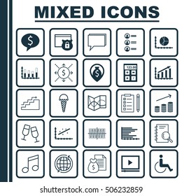 Set Of 25 Universal Editable Icons. Can Be Used For Web, Mobile And App Design. Includes Icons Such As Business Deal, Money, Job Applicants And More.