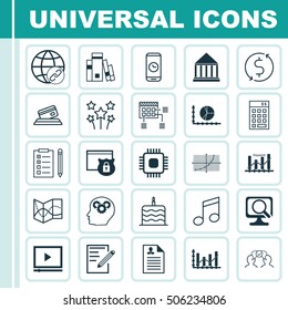 Set Of 25 Universal Editable Icons. Can Be Used For Web, Mobile And App Design. Includes Icons Such As Credit Card, Security, Road Map And More.