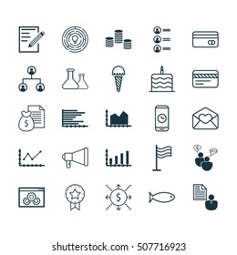 Set Of 25 Universal Editable Icons. Can Be Used For Web, Mobile And App Design. Includes Icons Such As Job Applicants, Present Badge, Pin And More.