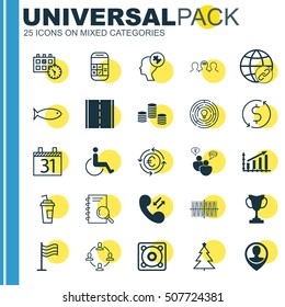 Set Of 25 Universal Editable Icons. Can Be Used For Web, Mobile And App Design. Includes Icons Such As Employee Location, Fishing, Sinus Graph And More.