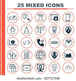 Set Of 25 Universal Editable Icons. Can Be Used For Web, Mobile And App Design. Includes Icons Such As Messaging, Bank Payment, Discussion And More.