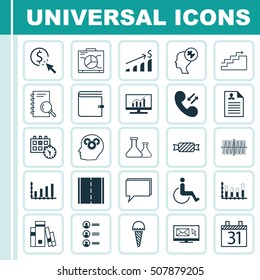 Set Of 25 Universal Editable Icons. Can Be Used For Web, Mobile And App Design. Includes Icons Such As Chemical, Analysis, Conference And More.