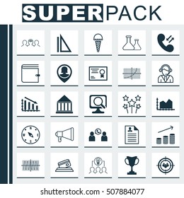 Set Of 25 Universal Editable Icons. Can Be Used For Web, Mobile And App Design. Includes Icons Such As Coaching, Line Grid, Phone Conference And More.