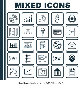 Set Of 25 Universal Editable Icons. Can Be Used For Web, Mobile And App Design. Includes Icons Such As Innovation, Cooperation, Comparison And More.