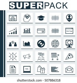 Set Of 25 Universal Editable Icons. Can Be Used For Web, Mobile And App Design. Includes Icons Such As Successful Investment, Schedule, Blank Cd And More.