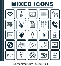 Set Of 25 Universal Editable Icons. Can Be Used For Web, Mobile And App Design. Includes Icons Such As Frozen Food, Money Trasnfer, Shopping And More.