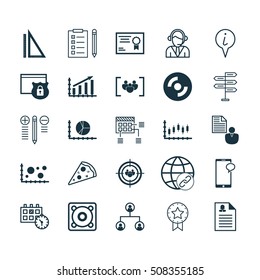 Set Of 25 Universal Editable Icons. Can Be Used For Web, Mobile And App Design. Includes Icons Such As Appointment, Messaging, Tree Structure And More.