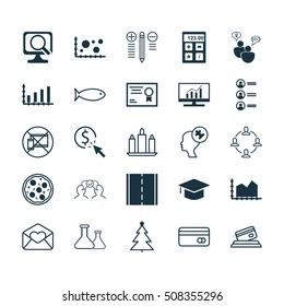Set Of 25 Universal Editable Icons. Can Be Used For Web, Mobile And App Design. Includes Icons Such As Fishing, Certificate, Plastic Card And More.
