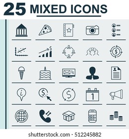 Set Of 25 Universal Editable Icons. Can Be Used For Web, Mobile And App Design. Includes Icons Such As Warranty, Newsletter, PPC And More.