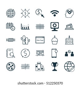Set Of 25 Universal Editable Icons. Can Be Used For Web, Mobile And App Design. Includes Icons Such As Appointment, PC, Money Trasnfer And More.