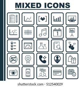 Set Of 25 Universal Editable Icons. Can Be Used For Web, Mobile And App Design. Includes Icons Such As Square Diagram, Bank Card, Analysis And More.