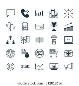 Set Of 25 Universal Editable Icons. Can Be Used For Web, Mobile And App Design. Includes Icons Such As Innovation, Dynamics, Schedule And More.