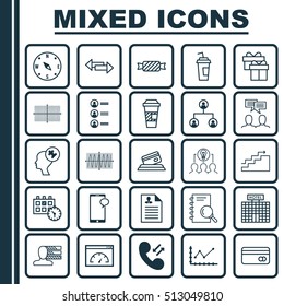 Set Of 25 Universal Editable Icons. Can Be Used For Web, Mobile And App Design. Includes Icons Such As Drink Cup, Loading Speed, Tree Structure And More.