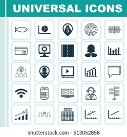 Set Of 25 Universal Editable Icons. Can Be Used For Web, Mobile And App Design. Includes Icons Such As Newsletter, Money Navigation, Profit Graph And More.