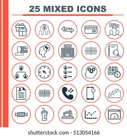 Set Of 25 Universal Editable Icons. Can Be Used For Web, Mobile And App Design. Includes Icons Such As Growth, Credit Card, Sweet And More.