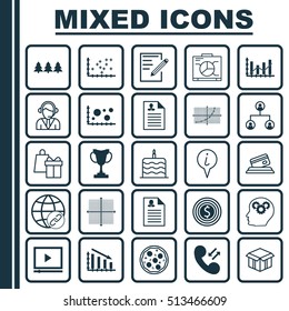 Set Of 25 Universal Editable Icons. Can Be Used For Web, Mobile And App Design. Includes Icons Such As Connectivity, Plot Diagram, Comparison And More.