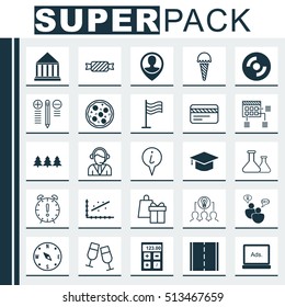 Set Of 25 Universal Editable Icons. Can Be Used For Web, Mobile And App Design. Includes Icons Such As Digital Media, SEO Brainstorm, Operator And More.