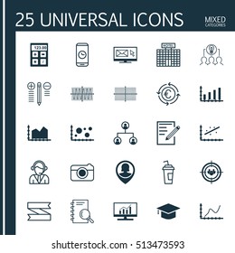 Set Of 25 Universal Editable Icons. Can Be Used For Web, Mobile And App Design. Includes Icons Such As Pin Employee, Decision Making, Tree Structure And More.