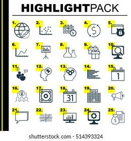 Set Of 25 Universal Editable Icons. Can Be Used For Web, Mobile And App Design. Includes Icons Such As Chemical, Collaborative Solution, Conference And More.