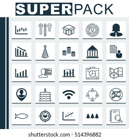 Set Of 25 Universal Editable Icons. Can Be Used For Web, Mobile And App Design. Includes Icons Such As Open Cardboard, Dynamics, Keyword Optimisation And More.