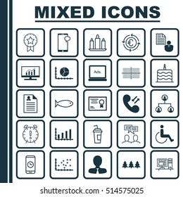Set Of 25 Universal Editable Icons. Can Be Used For Web, Mobile And App Design. Includes Icons Such As Manager, Digital Media, Dynamics And More.
