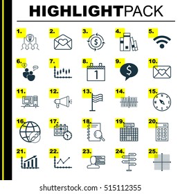 Set Of 25 Universal Editable Icons. Can Be Used For Web, Mobile And App Design. Includes Icons Such As Hotel Construction, Connectivity, Agenda And More.