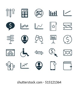 Set Of 25 Universal Editable Icons. Can Be Used For Web, Mobile And App Design. Includes Icons Such As Employee Location, Accessibility, Crossroad And More.