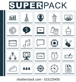 Set Of 25 Universal Editable Icons. Can Be Used For Web, Mobile And App Design. Includes Icons Such As Chip, Female Application, Pin Employee And More.