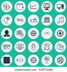 Set Of 25 Universal Editable Icons. Can Be Used For Web, Mobile And App Design. Includes Elements Such As Human Mind, Line Graph, Fishing And More.