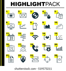 Set Of 25 Universal Editable Icons. Can Be Used For Web, Mobile And App Design. Includes Elements Such As Wireless, Questionnaire, Money Navigation And More.