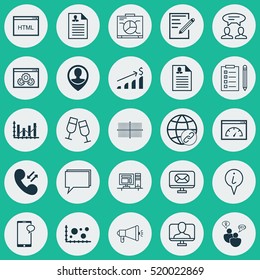 Set Of 25 Universal Editable Icons. Includes Elements Such As Board, Cellular Data, Website Performance And More