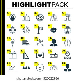 Set Of 25 Universal Editable Icons. Can Be Used For Web, Mobile And App Design. Includes Elements Such As Holiday Ornament, Keyword Marketing, Wax And More.