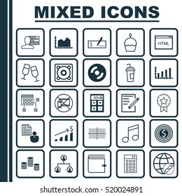 Set Of 25 Universal Editable Icons. Can Be Used For Web, Mobile And App Design. Includes Elements Such As Investment, Money, Financial And More.
