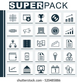 Set Of 25 Universal Editable Icons. Can Be Used For Web, Mobile And App Design. Includes Elements Such As Wallet, Cacti, Analytics And More.