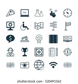 Set Of 25 Universal Editable Icons. Can Be Used For Web, Mobile And App Design. Includes Elements Such As Newsletter, Tournament, SEO Brainstorm And More.