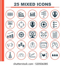 Set Of 25 Universal Editable Icons. Can Be Used For Web, Mobile And App Design. Includes Elements Such As Investment, Questionnaire, Champagne Glasses And More.