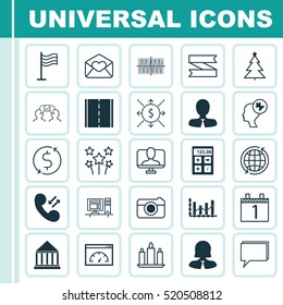 Set Of 25 Universal Editable Icons. Can Be Used For Web, Mobile And App Design. Includes Elements Such As Festive Fireworks, Money, Manager And More.