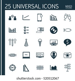 Set Of 25 Universal Editable Icons. Can Be Used For Web, Mobile And App Design. Includes Elements Such As Opportunity, Market Research, Newsletter And More.