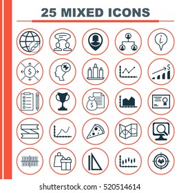 Set Of 25 Universal Editable Icons. Can Be Used For Web, Mobile And App Design. Includes Elements Such As Shopping, Focus Group, Pin Employee And More.