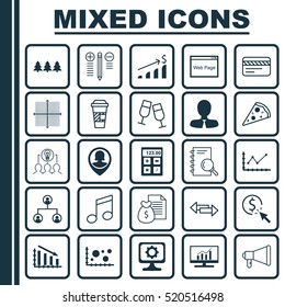 Set Of 25 Universal Editable Icons. Can Be Used For Web, Mobile And App Design. Includes Elements Such As Comparison, Market Research, Analysis And More.