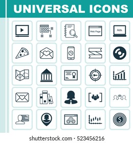Set Of 25 Universal Editable Icons. Can Be Used For Web, Mobile And App Design. Includes Elements Such As Coaching, Road Map, Certificate And More.