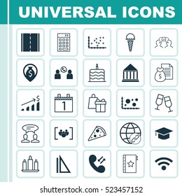 Set Of 25 Universal Editable Icons. Can Be Used For Web, Mobile And App Design. Includes Elements Such As Questionnaire, Dialogue, Agenda And More.
