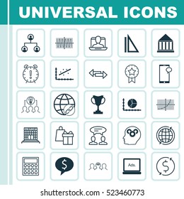 Set Of 25 Universal Editable Icons. Can Be Used For Web, Mobile And App Design. Includes Elements Such As Tree Structure, Dialogue, Education Center And More.