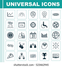Set Of 25 Universal Editable Icons. Can Be Used For Web, Mobile And App Design. Includes Elements Such As Paid Download, Changes Graph, Crossroad And More.