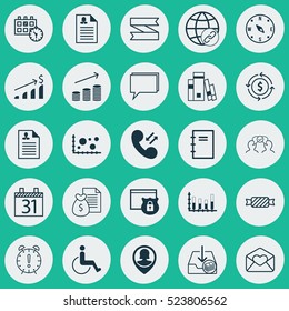 Set Of 25 Universal Editable Icons. Can Be Used For Web, Mobile And App Design. Includes Elements Such As Cellular Data, Coins Growth, Sweet And More.