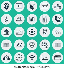 Set Of 25 Universal Editable Icons. Can Be Used For Web, Mobile And App Design. Includes Elements Such As Money, Comparison, Bank Card And More.