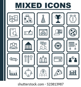 Set Of 25 Universal Editable Icons. Can Be Used For Web, Mobile And App Design. Includes Elements Such As Discussion, Website Performance, Analysis And More.